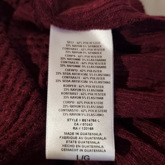 Eri + Ali Anthropologie NWT Tallie Distressed Peplum Thermal Top Womens Size L - Picture 9 of 11